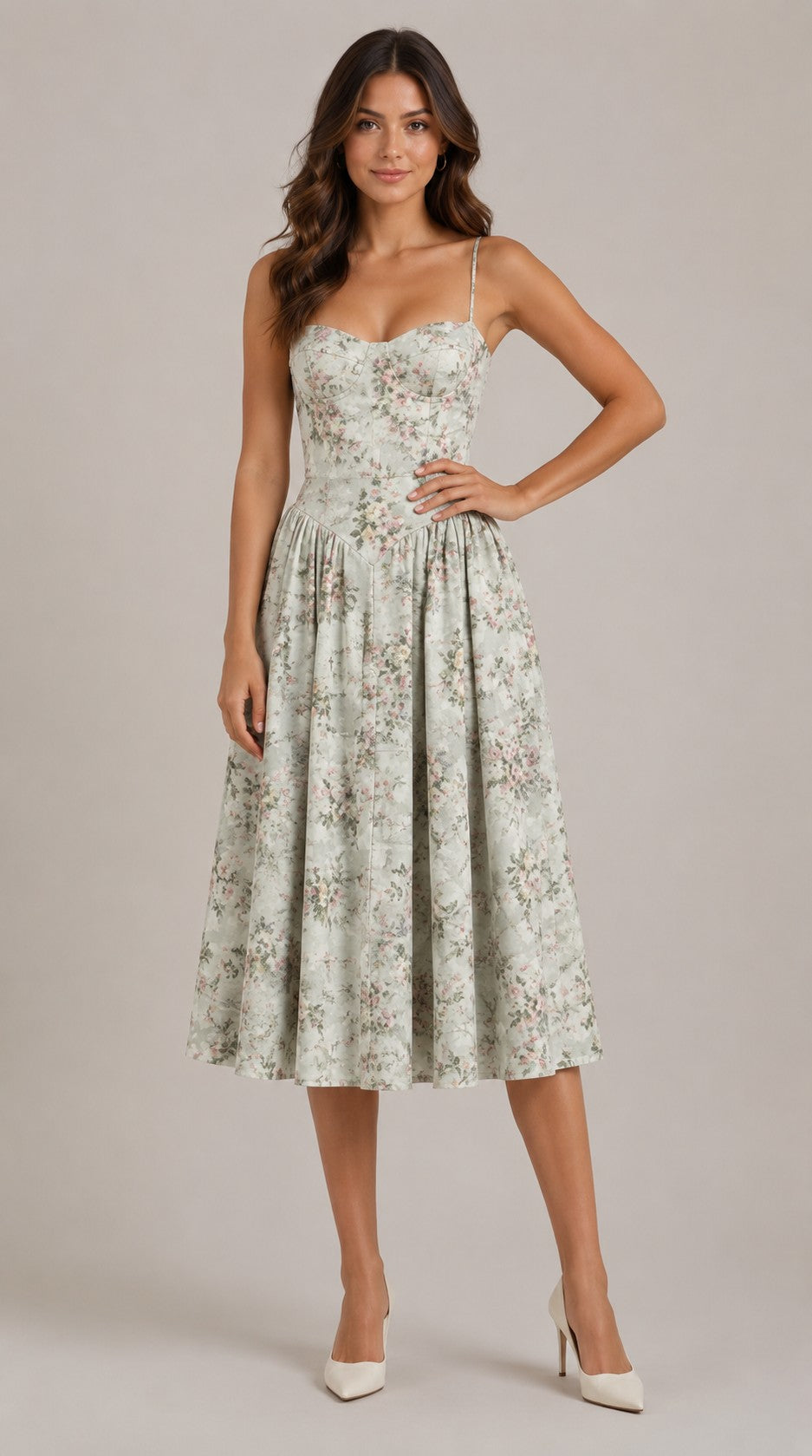 Women's Sleeveless Bustier Midi Dress