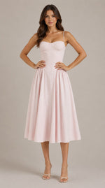 Women's Sleeveless Bustier Midi Dress