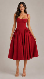 Women's Sleeveless Bustier Midi Dress