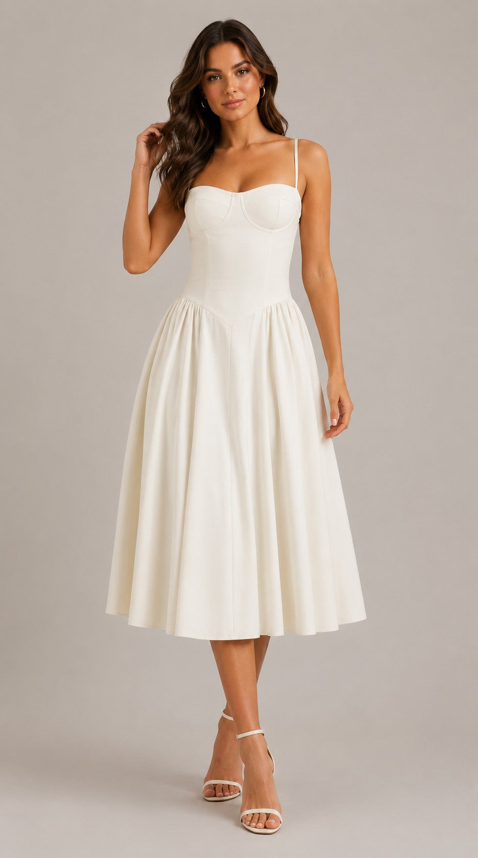 Women's Sleeveless Bustier Midi Dress