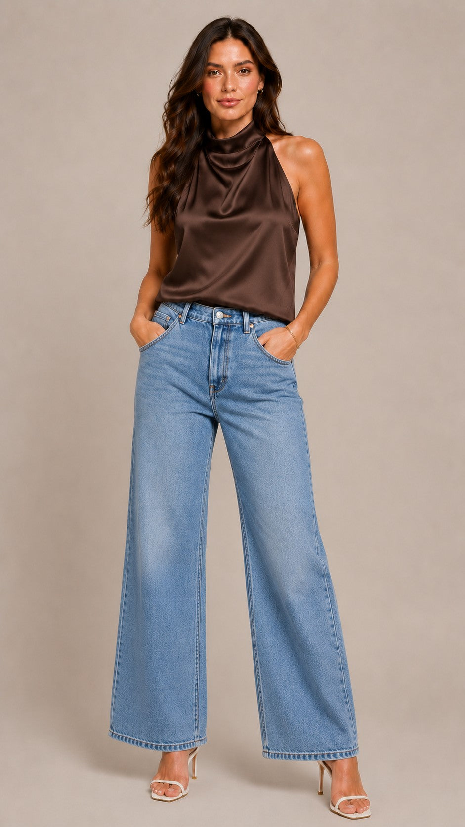 Women's Sleeveless Cowl Neck Blouse