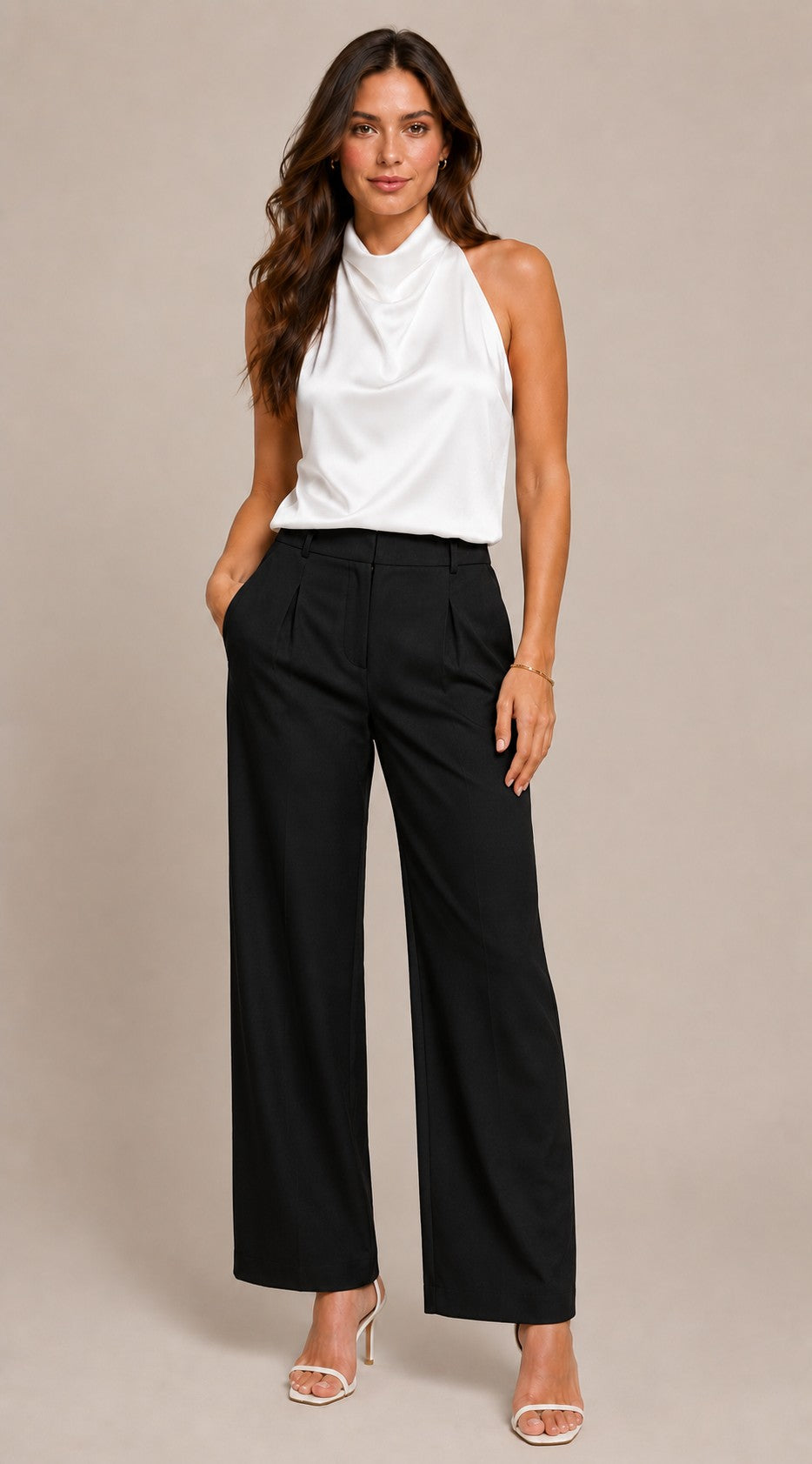 Women's Sleeveless Cowl Neck Blouse