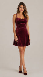 Women’s Sleeveless Draped Neckline Mini Dress