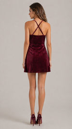 Women’s Sleeveless Draped Neckline Mini Dress