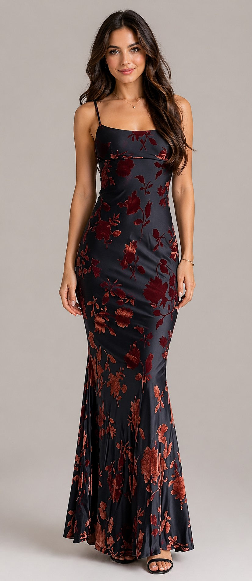 Women’s Sleeveless Floral Print Maxi Dress