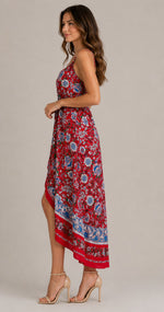 Women's Sleeveless Floral Print Midi Dress
