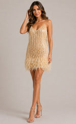 Women’s Sleeveless Fringe Detail Mini Dress