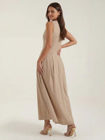 Women's Sleeveless Front Zip Midi Dress