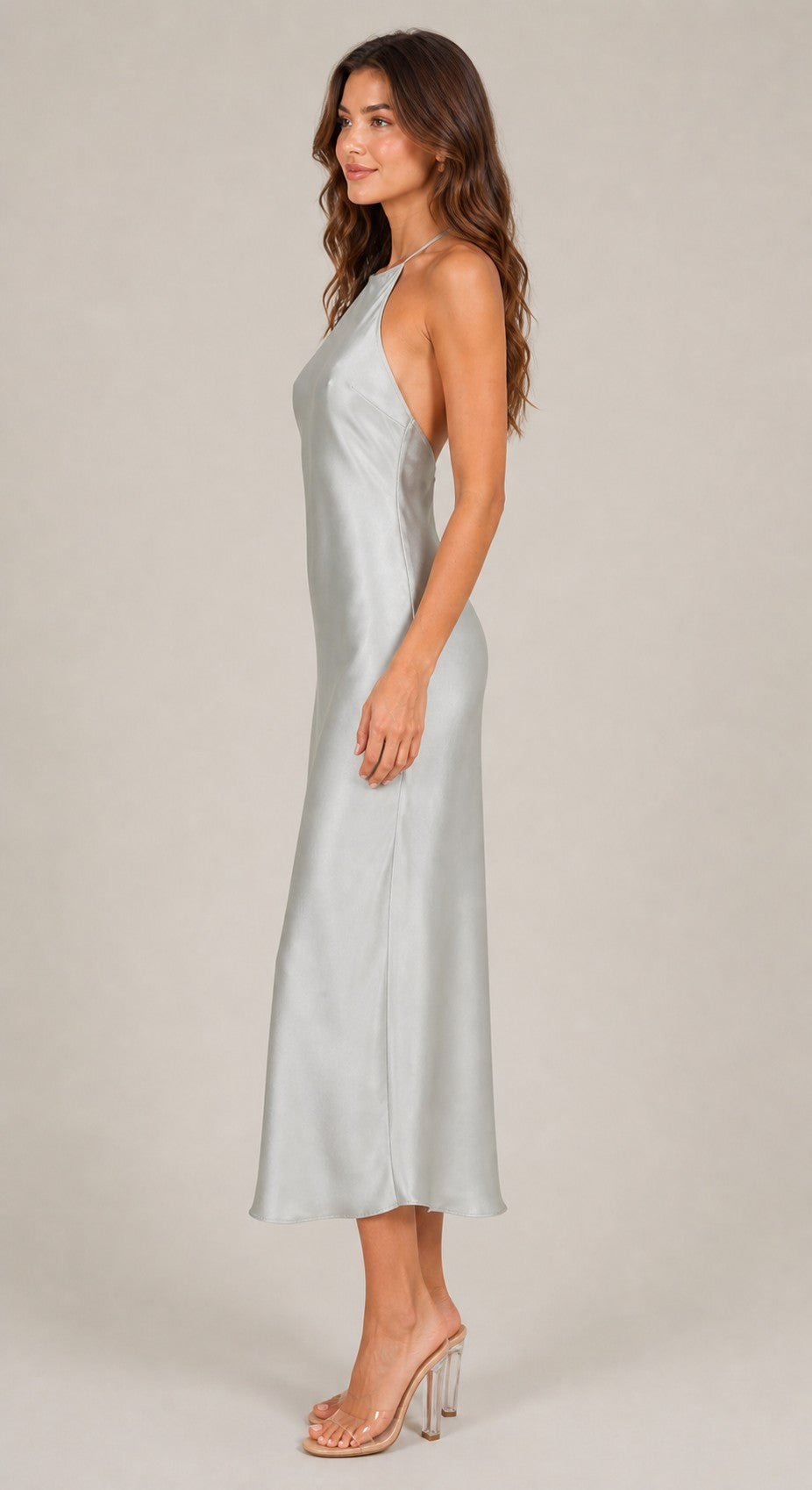 Women’s Sleeveless Halter Midi Dress