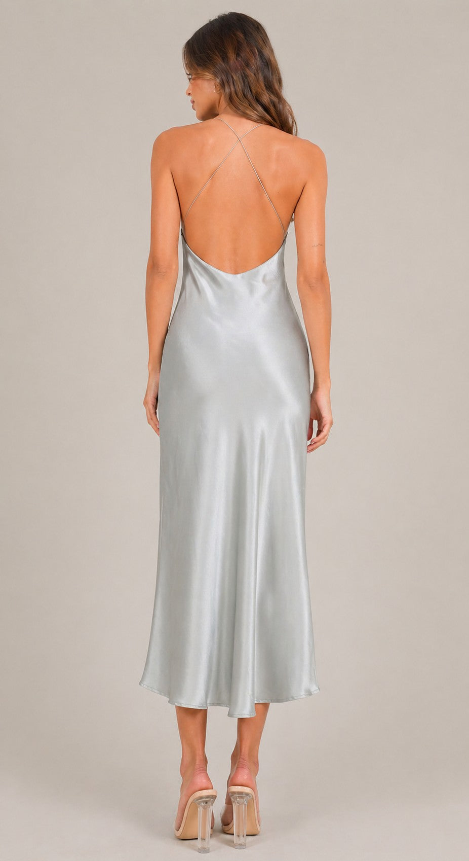Women’s Sleeveless Halter Midi Dress