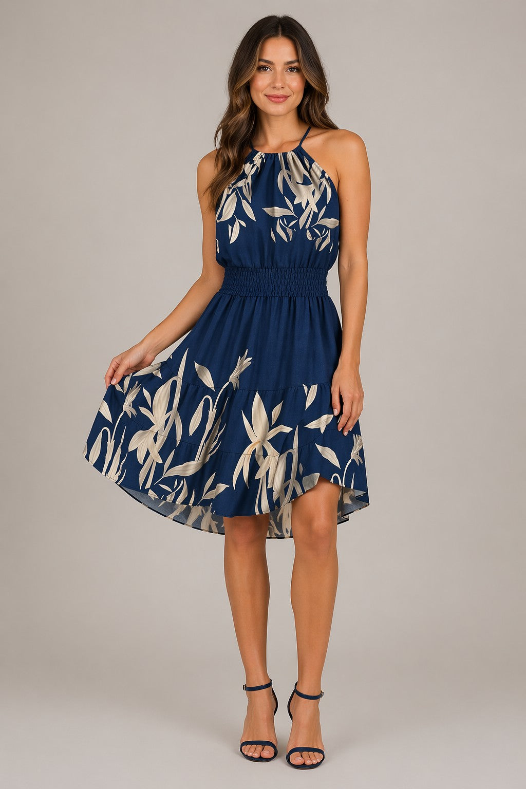 Women’s Sleeveless Halter Neck Mini Dress