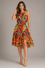 Women’s Sleeveless Halter Neck Mini Dress