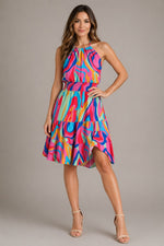 Women’s Sleeveless Halter Neck Mini Dress