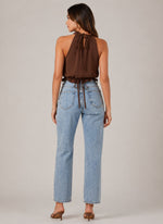 Women’s Sleeveless High Neck Ruffle Hem Top