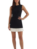 Women's Sleeveless Pleated Hem Mini Dress