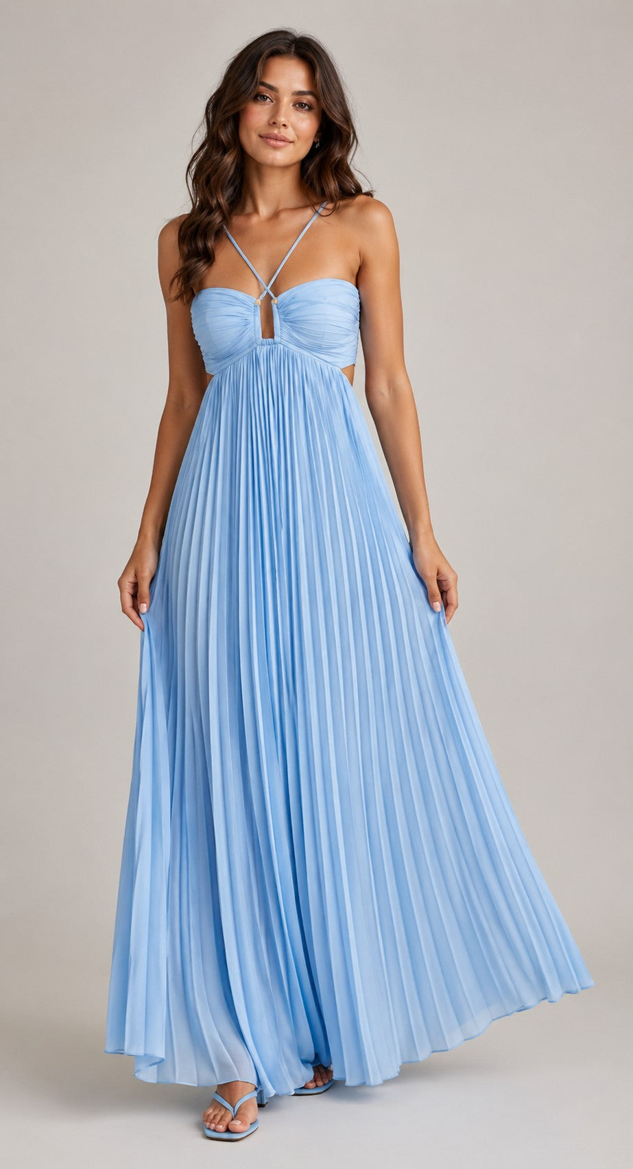 Women’s Sleeveless Pleated Maxi Dress