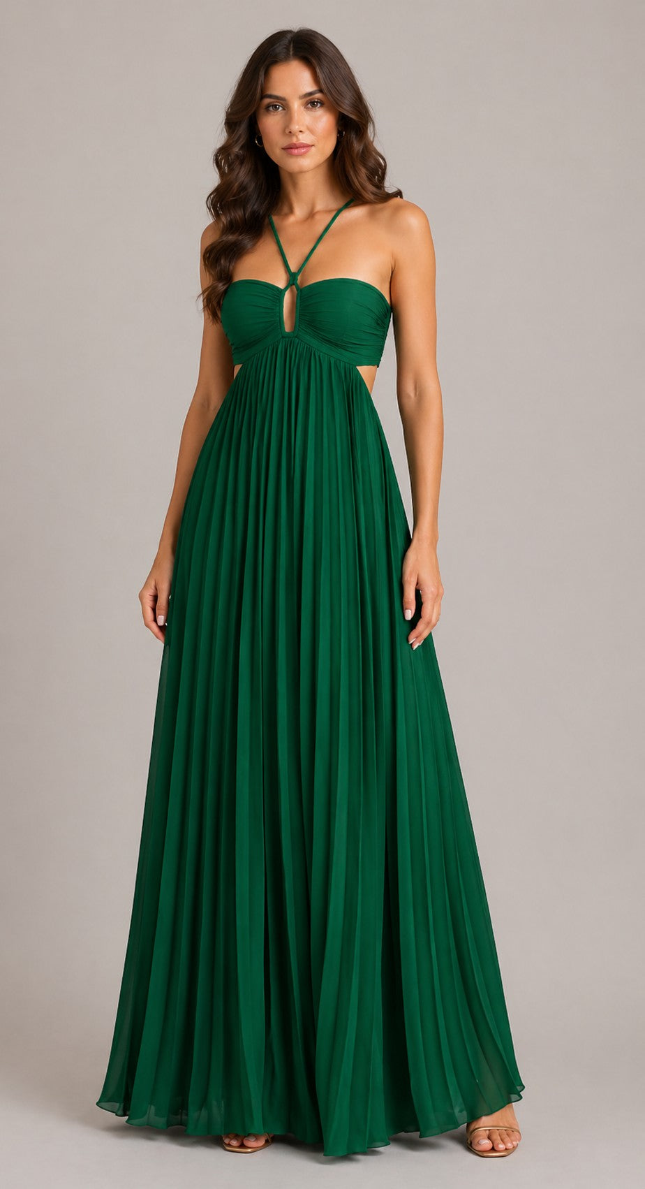 Women’s Sleeveless Pleated Maxi Dress