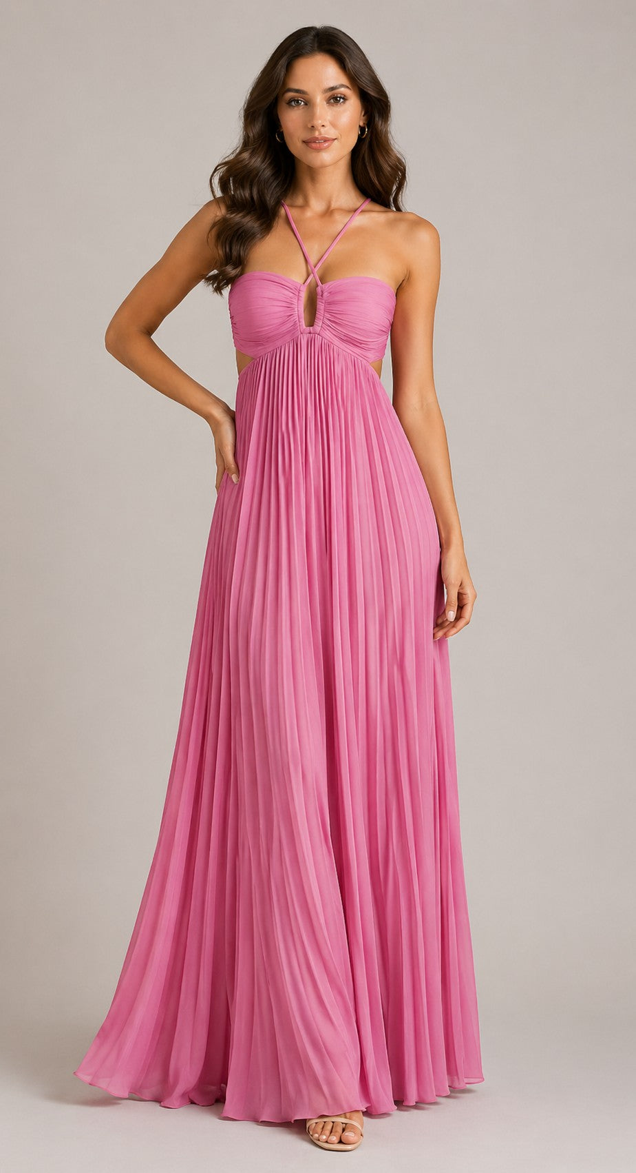 Women’s Sleeveless Pleated Maxi Dress