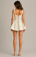 Women’s Sleeveless Polka Dot Flare Mini Dress