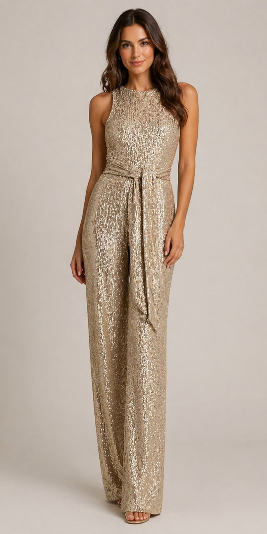 Women’s Sleeveless Round Neck Jumpsuit