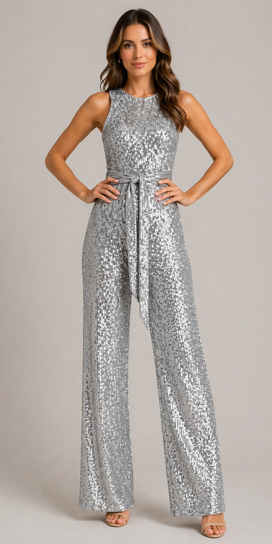 Women’s Sleeveless Round Neck Jumpsuit