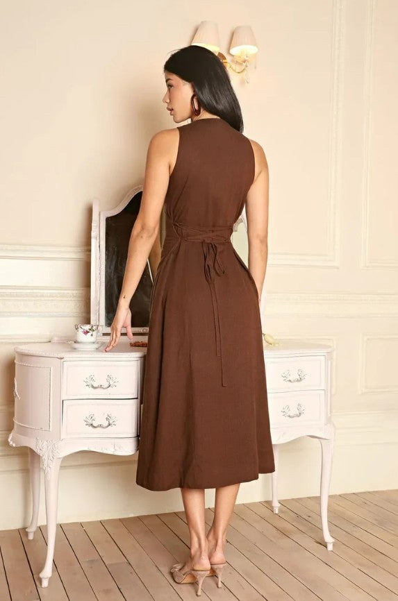 Women’s Sleeveless Round Neck Midi Dress