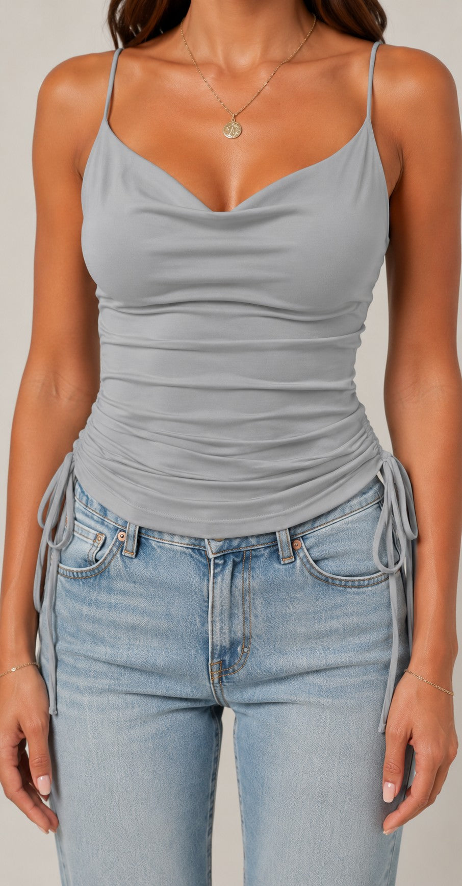 Women's Sleeveless Ruched Cami Top