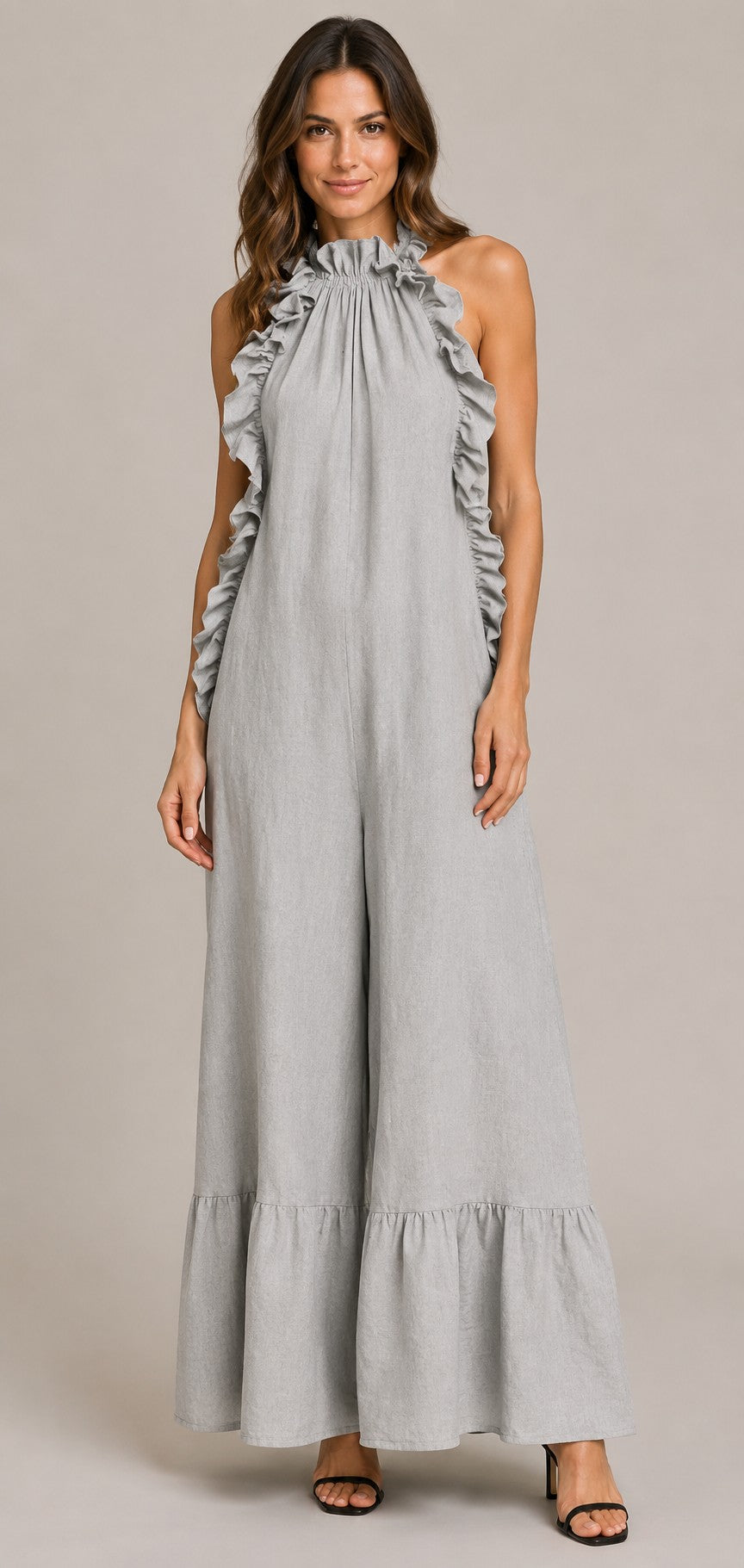Women's Sleeveless Ruffle Maxi Dress