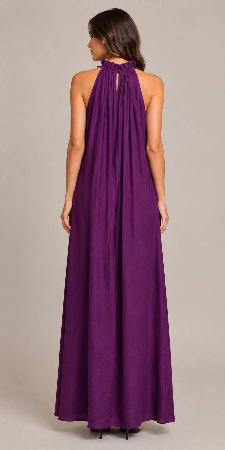 Women's Sleeveless Ruffle Maxi Dress