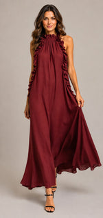 Women's Sleeveless Ruffle Maxi Dress