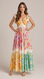 Women’s Sleeveless Ruffle Strap Maxi Dress