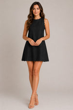 Women’s Sleeveless Scalloped Hem Mini Dress