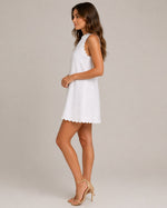 Women’s Sleeveless Scalloped Hem Mini Dress