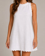 Women’s Sleeveless Scalloped Hem Mini Dress