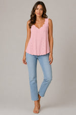 Women’s Sleeveless Scalloped Neck Top