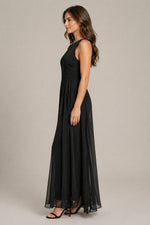 Women’s Sleeveless Sheer Overlay Jumpsuit