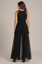 Women’s Sleeveless Sheer Overlay Jumpsuit
