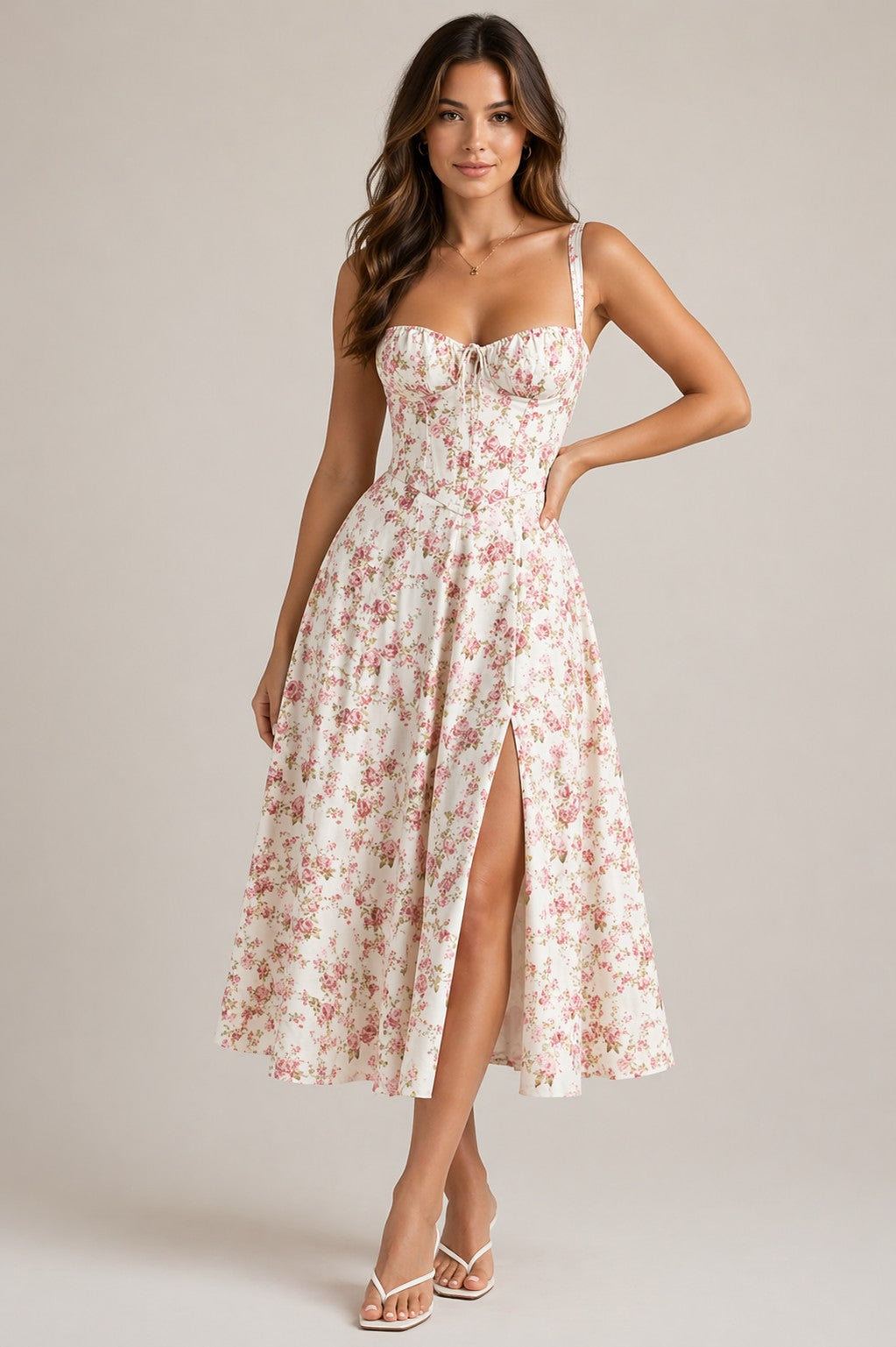 Women’s Sleeveless Side Slit Midi Dress