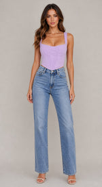 Women’s Sleeveless Square Neck Corset Top