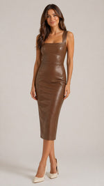 Women’s Sleeveless Square Neck Midi Dress