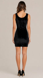 Women’s Sleeveless Square Neck Side Slit Mini Dress
