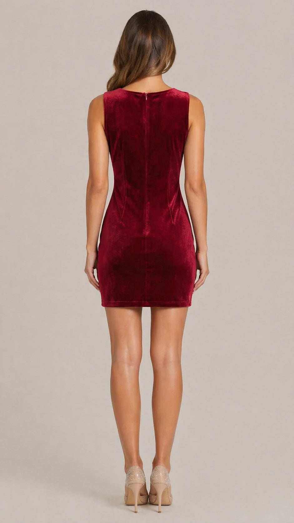 Women’s Sleeveless Square Neck Side Slit Mini Dress