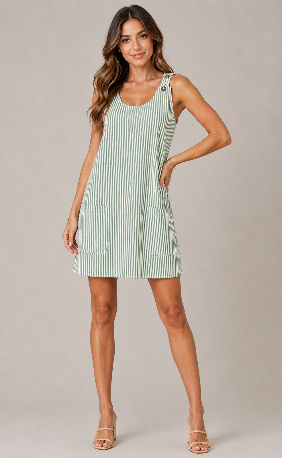 Women's Sleeveless Striped Mini Dress