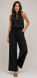 Women’s Sleeveless Cotton-Linen Two-Piece Set