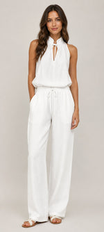 Women’s Sleeveless Cotton-Linen Two-Piece Set