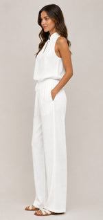Women’s Sleeveless Cotton-Linen Two-Piece Set