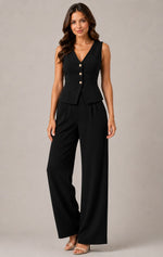Women’s Sleeveless Top and Wide Leg Pants Set