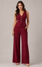 Women’s Sleeveless Top and Wide Leg Pants Set