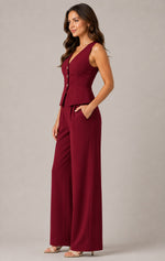 Women’s Sleeveless Top and Wide Leg Pants Set