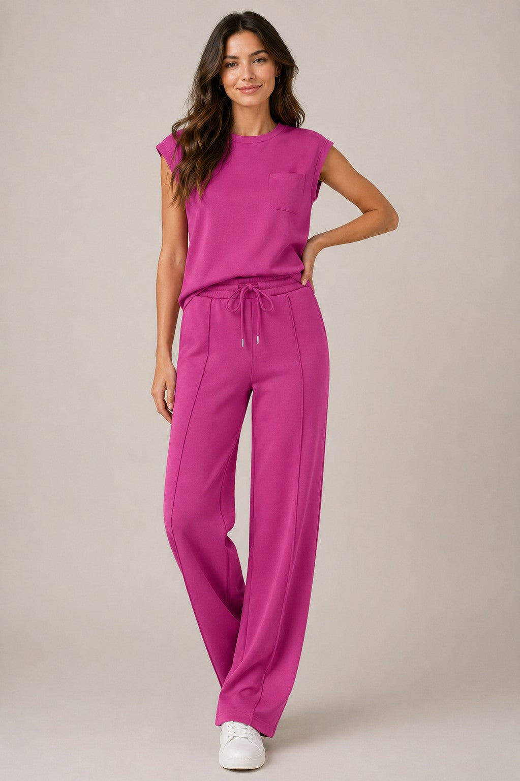 Women’s Sleeveless Top Drawstring Pants Set